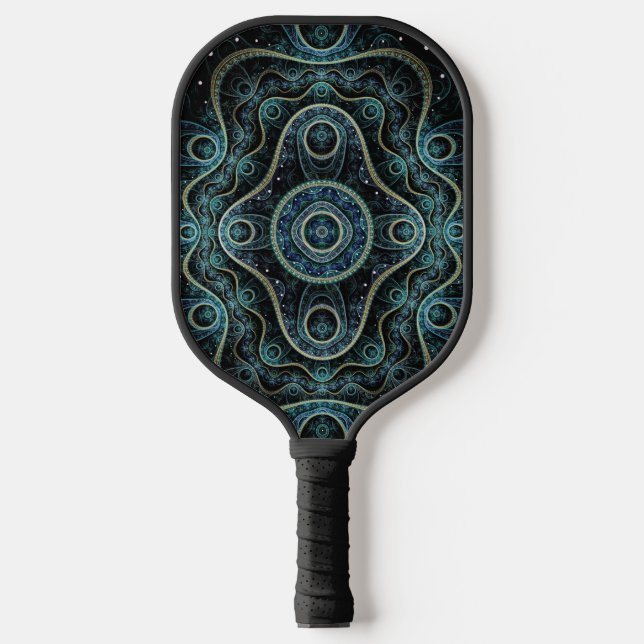 Mystical Grand Royal Julian Fraktal Mandala Art Pickleball Schläger (Vorderseite)