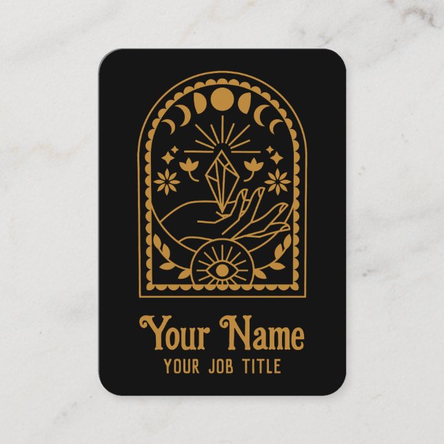 Mystical Hexy Crystal Moon Phases Visitenkarte (Vorderseite)