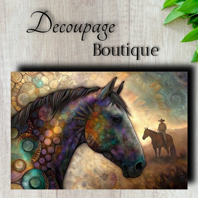Mystical Horse Decoupage Seidenpapier (Mystical Horse Decoupage Tissue Paper)