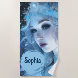Mystical Ice Queen - Fantasy Winter Goddess Art Strandtuch