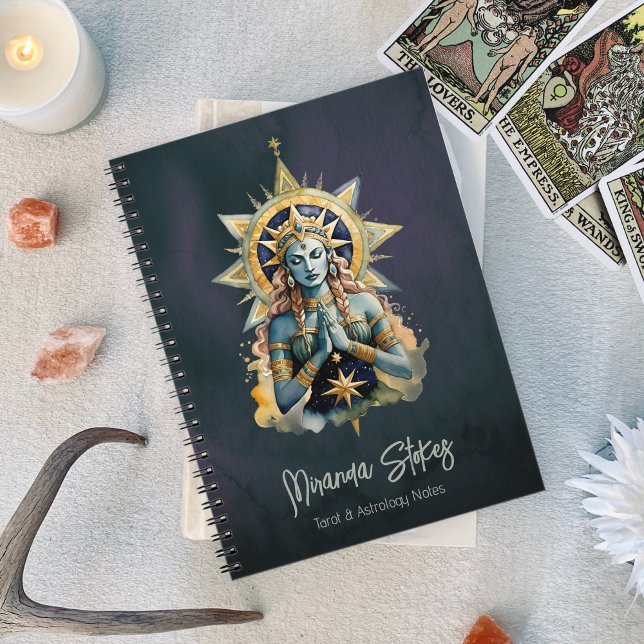Mystical Inanna in Prayer Celestial Star Goddess Notizblock (Mystical Inanna in Prayer Celestial Star Goddess Notebook)