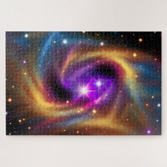 Mystical Indigo Kosmischer Regenbogenschwanz im Go Puzzle (Horizontal)