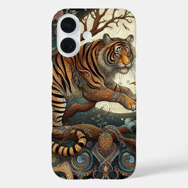 Mystical Jungle Cat Whimsical Filigree Case-Mate iPhone Hülle (Rückseite)