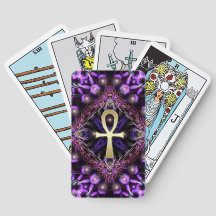 Mystical Lila Golden Ankh Fraktal Kunstmuseum