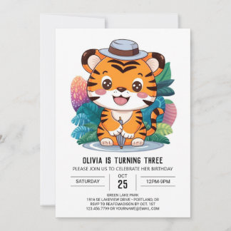 Mystical Little Tiger Digital Geburtstag Einladung