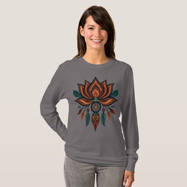 Mystical Lotus Dreamcatcher T-Shirt (Vorne ganz)