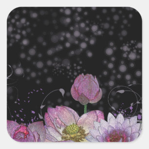 Mystical lotus Stickers,3 inch (Blatt 6) Quadratischer Aufkleber