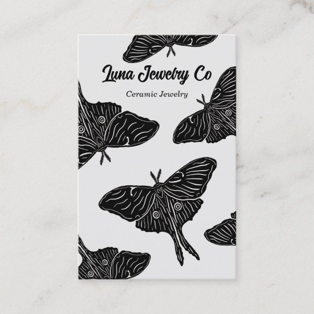 Mystical Luna Moth Blank Business Card Visitenkarte (Vorderseite)