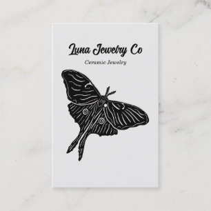 Mystical Luna Moth Juwelier Button Business Card Visitenkarte
