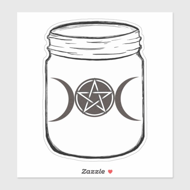 Mystical Magic Moons Triple Goddess Mason Jar Aufkleber (Blatt)