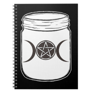 Mystical Magic Moons Triple Goddess Mason Jar Notizblock