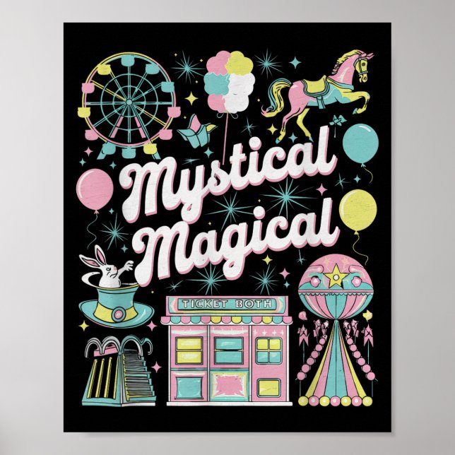 Mystical Magical Retro Aesthetic Space Gift Men Wo Poster (Vorne)