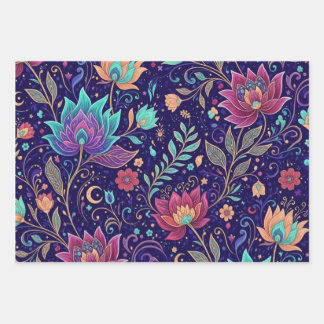 Mystical Midnight Garden Lotus and Moon Geschenkpapier Set