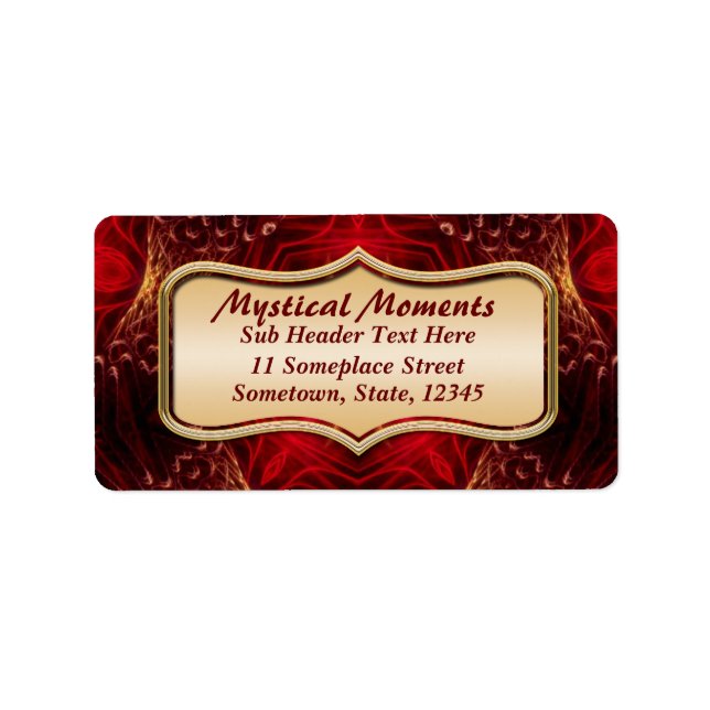 Mystical Moments Red Fraktal Art Address Labels Adressaufkleber (Vorne)