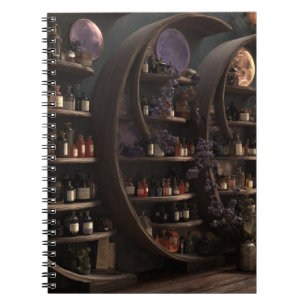 Mystical Moon Apothecary Shelary Notebook Notizblock