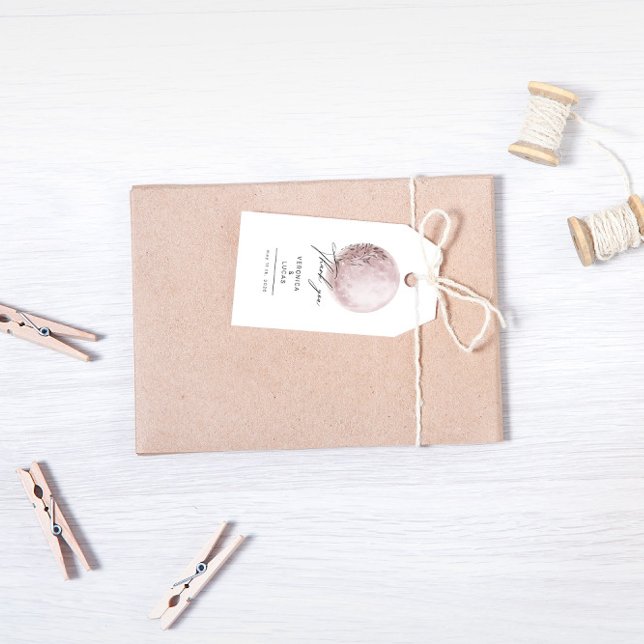 Mystical Moon Blush Pink Hochzeit Danke Geschenkanhänger (Von Creator hochgeladen)