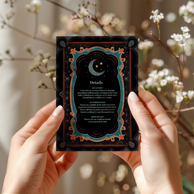 Mystical Moon Starry Night Wedding Begleitkarte (Von Creator hochgeladen)