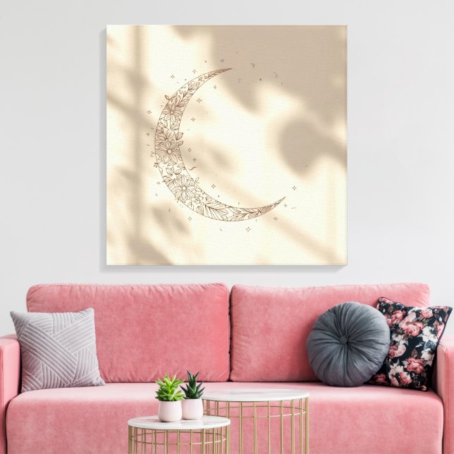 Mystical Moon Wall Art | Celestial Night Sky  Leinwanddruck (Insitu (Wohnzimmer))
