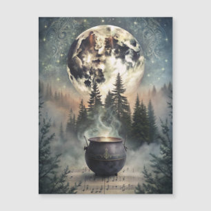 Mystical Moonlit Forest Cauldron - Hexchy Magic Ar Magnetkarte
