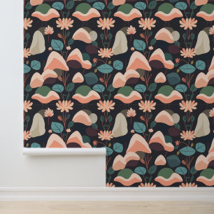 Mystical Moonlit Garden Abstraktes Muster Tapete