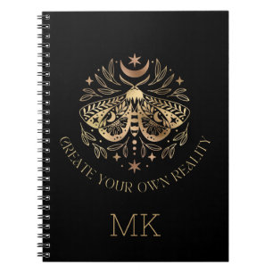 Mystical Moth Golden Butterfly Notizblock