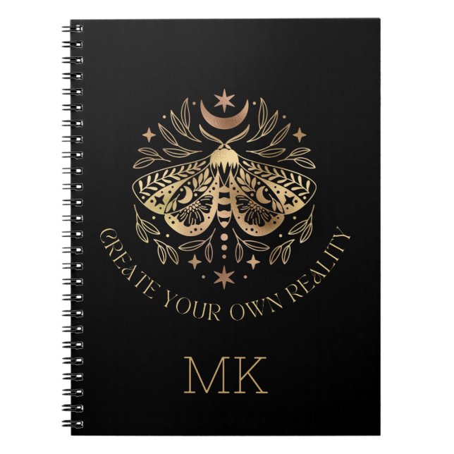 Mystical Moth Golden Butterfly Notizblock (Vorderseite)