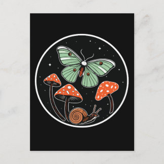 Mystical Moth with Mushrooms and Snail Postkarte