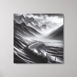 Mystical Mountain Rails: Odyssey eines Dampfzuges Leinwanddruck