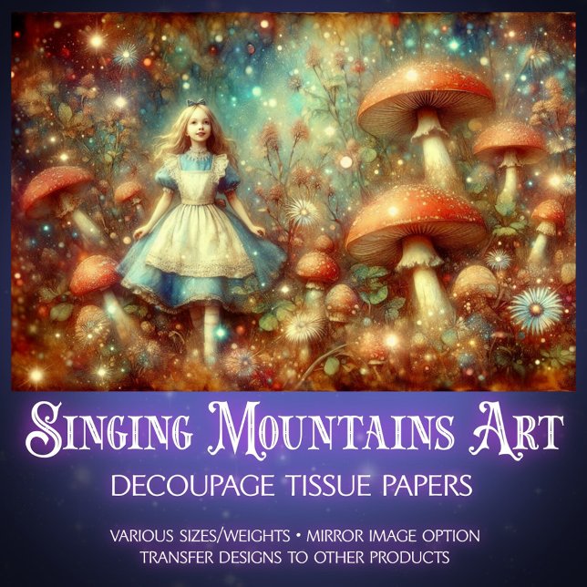 Mystical Mushroom Forest With Alice Decoupage Seidenpapier (Von Creator hochgeladen)