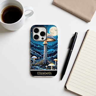 Mystical Mushroom Moonlit Forest Night iPhone 16 Pro Hülle