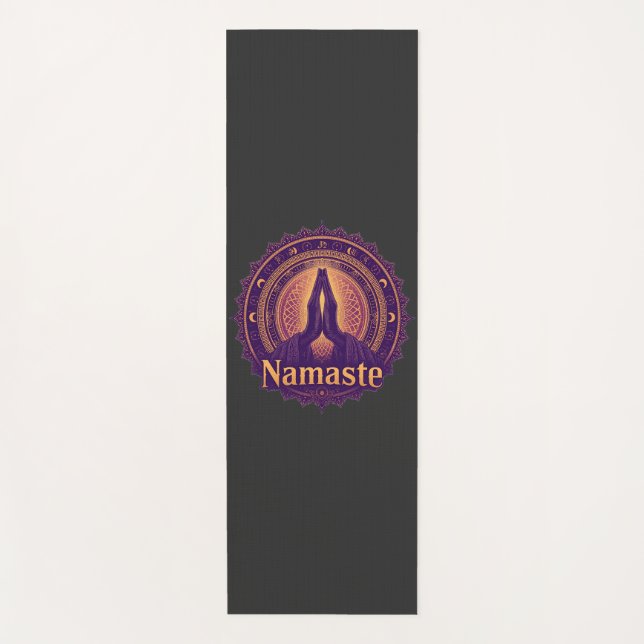 Mystical Namaste Yoga Mat mit Praying Hands & Man Yogamatte (Vorderseite)