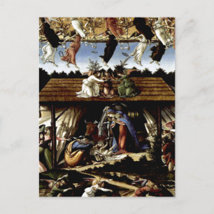 Mystical Nativity: Oil Painting by Botticelli Feiertagspostkarte