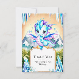Mystical Niedlich Ice Dragon Geburtstag Dankeskarte
