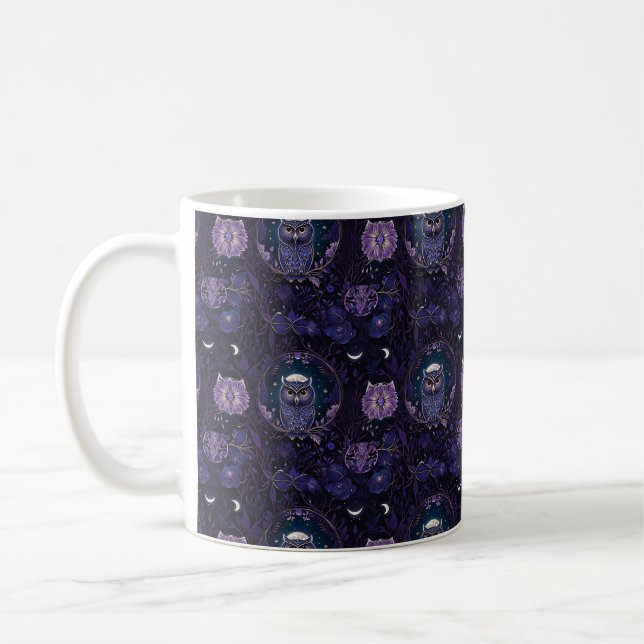 Mystical Owl Forest Coffee Mug Kaffeetasse (Links)