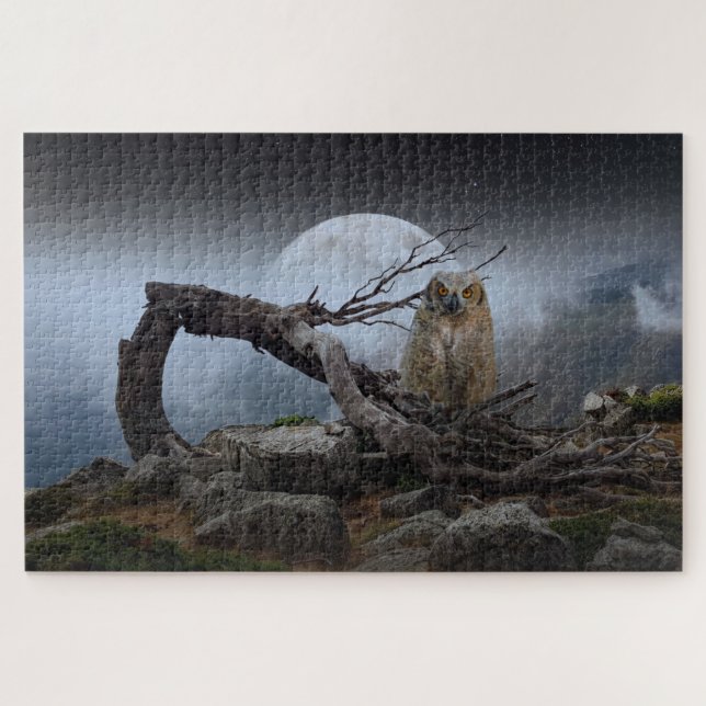 Mystical Owl Landschaft Jigsaw Puzzle (Horizontal)