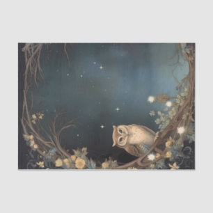 Mystical Owl Mitternachtssterne Dekoupage Seidenpapier