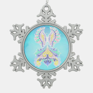 Mystical Pastel Butterfly Ethereal Boho Fantasy Schneeflocken Zinn-Ornament