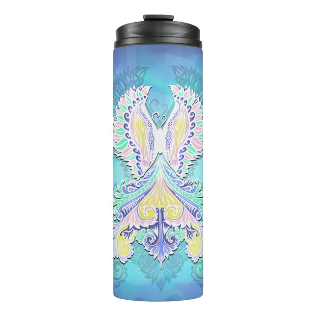 Mystical Pastel Butterfly | Ethereal Boho Fantasy Thermosbecher (Vorderseite)