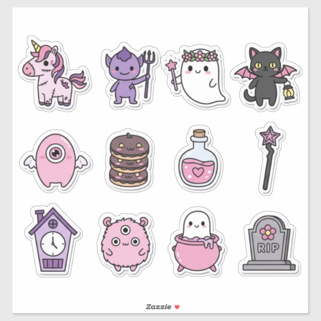 Mystical Pastel Haunts Sticker Pack (Blatt)