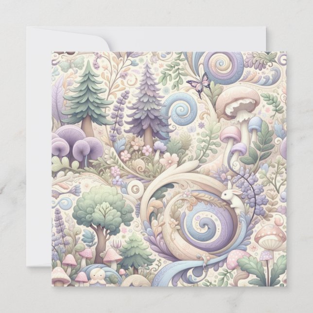 Mystical Pastel Woodland: Ein Cotcore Whirlpool Einladung (Vorderseite)