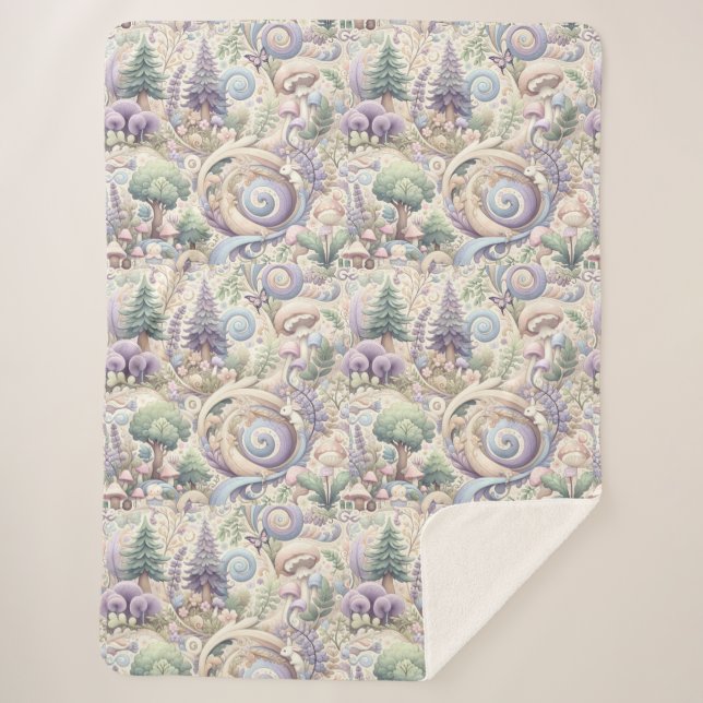 Mystical Pastel Woodland: Ein Cotcore Whirlpool Sherpadecke (Vorderseite)