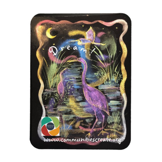 Mystical Pink Heron Magnet (Vertikal)