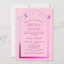 Mystical Pink Lila Sun Moon Stars Babydusche