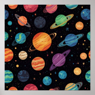 Mystical Planet in Space Poster