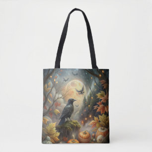 Mystical Pumpkin Raven - Fall Forest Magic