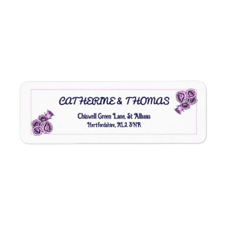 Mystical Purple Rose Wedding Return Address Labels