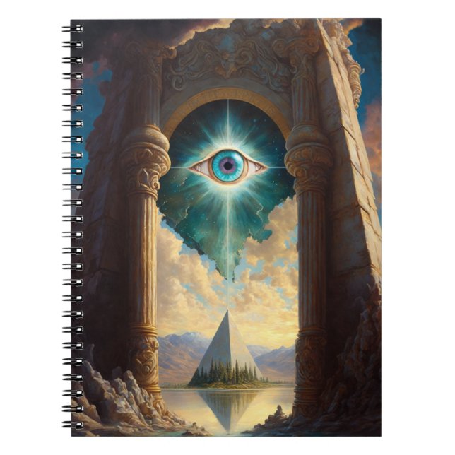 Mystical Pyramid Eye Art Notebook Notizblock (Vorderseite)