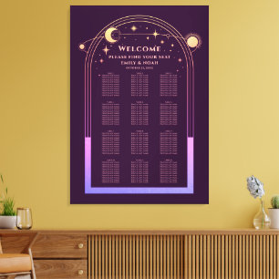 Mystical Rainbow Plum Sun Moon Stars Wedding Leinwanddruck