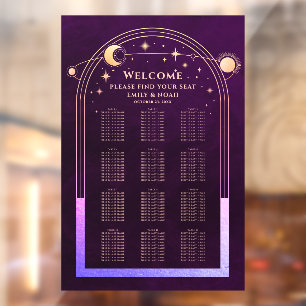 Mystical Rainbow Plum Wedding Chart Fensteraufkleber