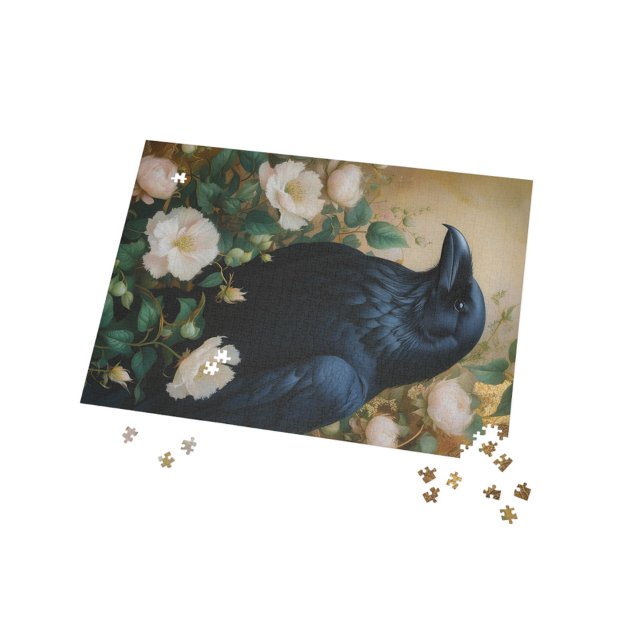 Mystical Raven & Bloom - verzauberte Gotik Puzzle (Mystical Raven & Bloom – Enchanted Gothic Art Jigsaw Puzzle)